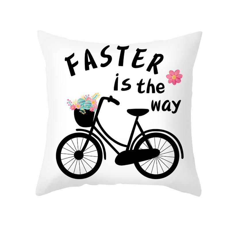 Osterkissenbezug Haus Nordischer Sofakissenbezug Kaninchen-Ei-Druck Bürokissenbezug