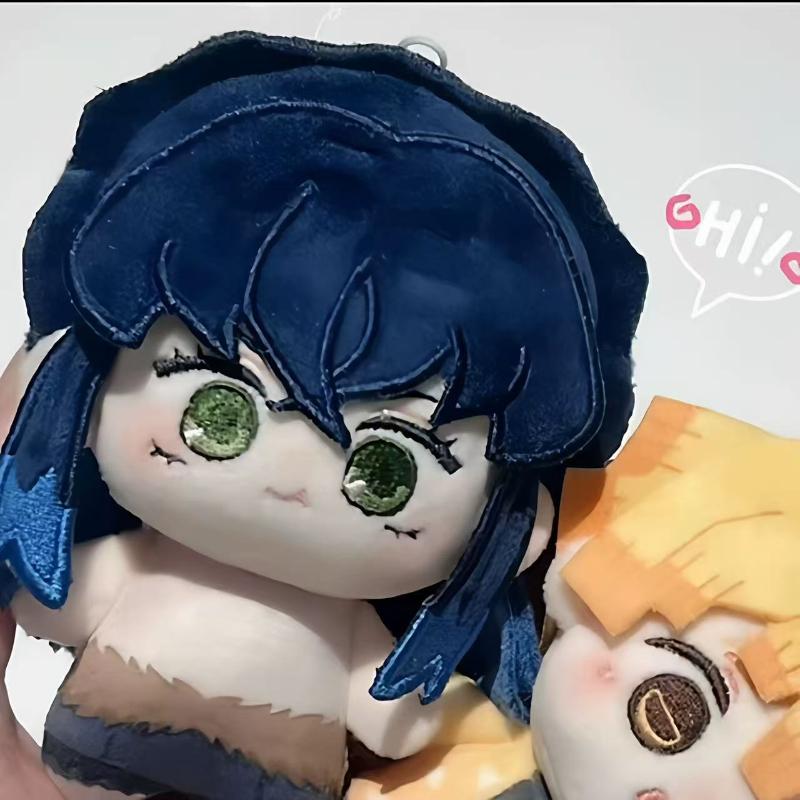 10cm Demons Slayers Kawaii Inosuke Plush Toy with Hat High Quality Figure Anime Cartoon Cosplay Stuffed Doll Birthday Fans Gifts