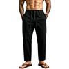 Men's Casual Linen Pants with Waist Straight Leg Color