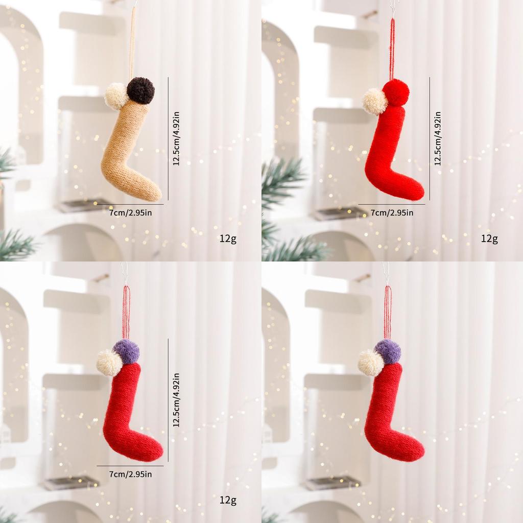 Creative Socks And Plush Ball Pendants Christmas Decoration Props For Holiday Tree Ornaments And Festive Scene Decor