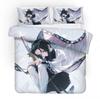 3D Printed Demon Slayer Themed Anime Beding Set Kochou Shinobu Girl Soft with Soft Fabric Duvet Cover Set With Pilow Cover, Microfiber Bed Linen