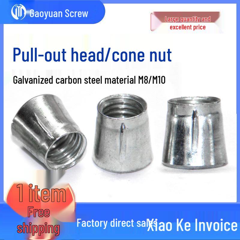 Galvanized Conical Nut for Suspended Ceilings, Expansion Bolt Head, M8M10 Conical Nut Head.