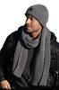 Kamea Martin Men' Set: Hat and Scarf, Dark Gray