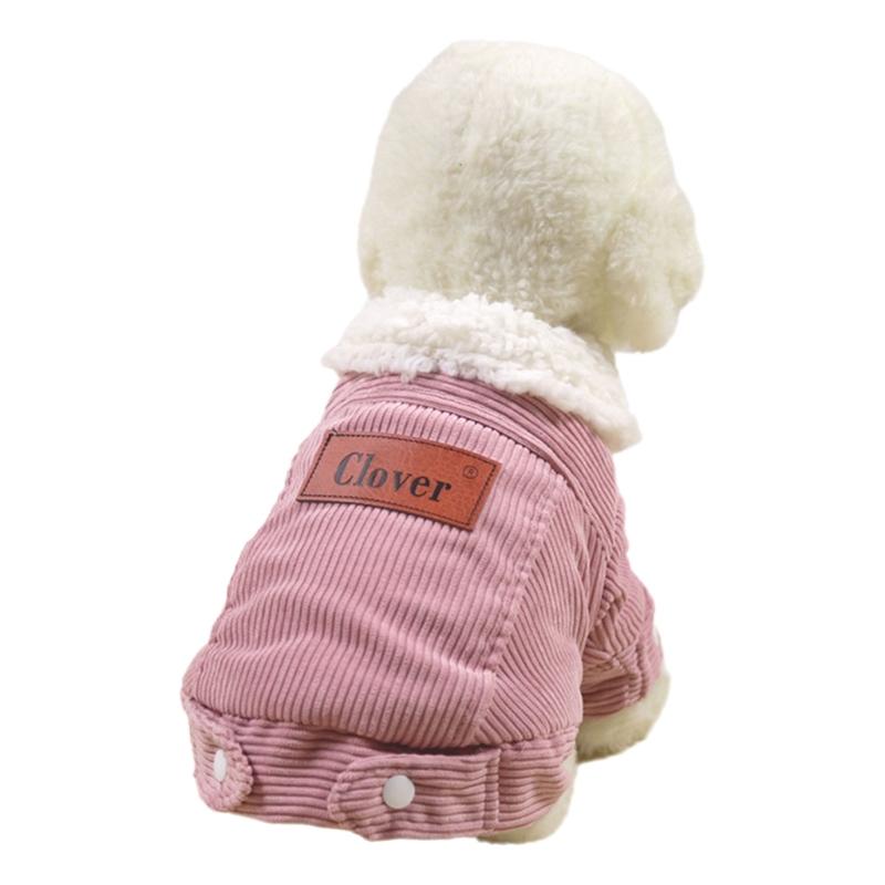 

Cold Weather Pet Warm Coat Winter Fleece Lining Clothes for Small Breeds 2Legs Coat Cotton Jackets for Outdoor Activity S розовый