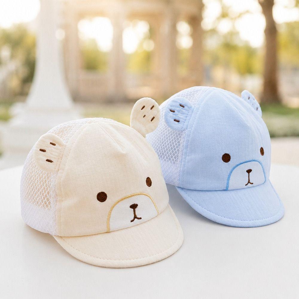 Soft Baby Baseball Cap Cute Cartoon Bear Ear Cap New Cotton Baby Cap