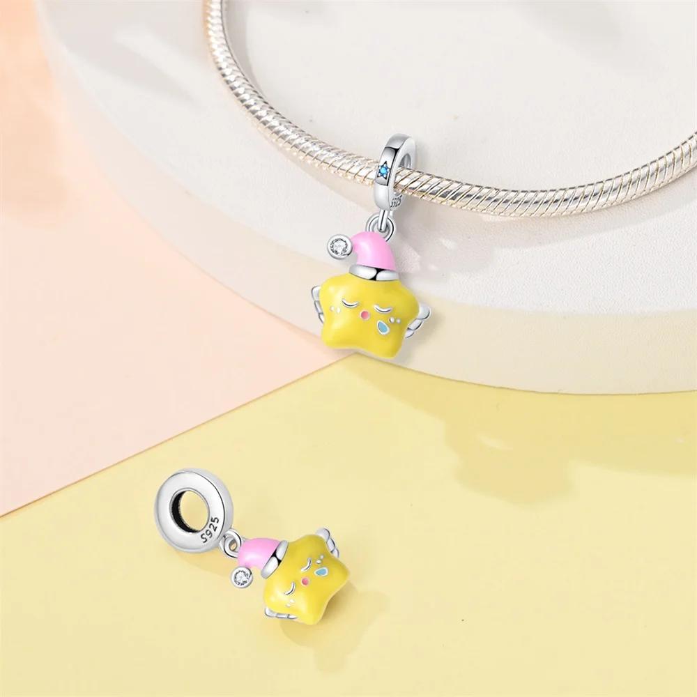 Charm Bead Charms Authentic Copper Plated Star Shape Pendant Starry Sky Bead Charms Compatible With Bracelets Diy Gift Women Delicate Jewellery Access