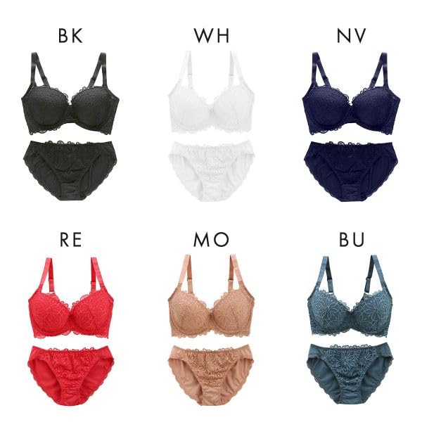 Galaxy Beautiful Breast High Bra and Panty GHI Bra, Backless, Sides, 3/4 Cup, Set, (RE-Red, G70)