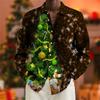 Christmas Men's Dress Shirt with Red Snowflake and Cedar Pattern, Black Lapel Bow Tie, Festive Party Style Men's Shirt
