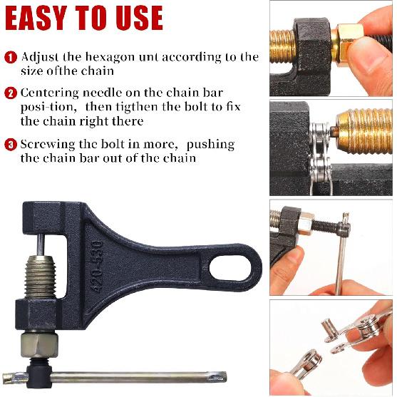 Chain Breaker #420-530 Chain Tool Fit For Dirt Pit Bike ATV Quad Go Kart Scooter Motorcycle Bicycle Chain Break # 420 428 520 525 528 530