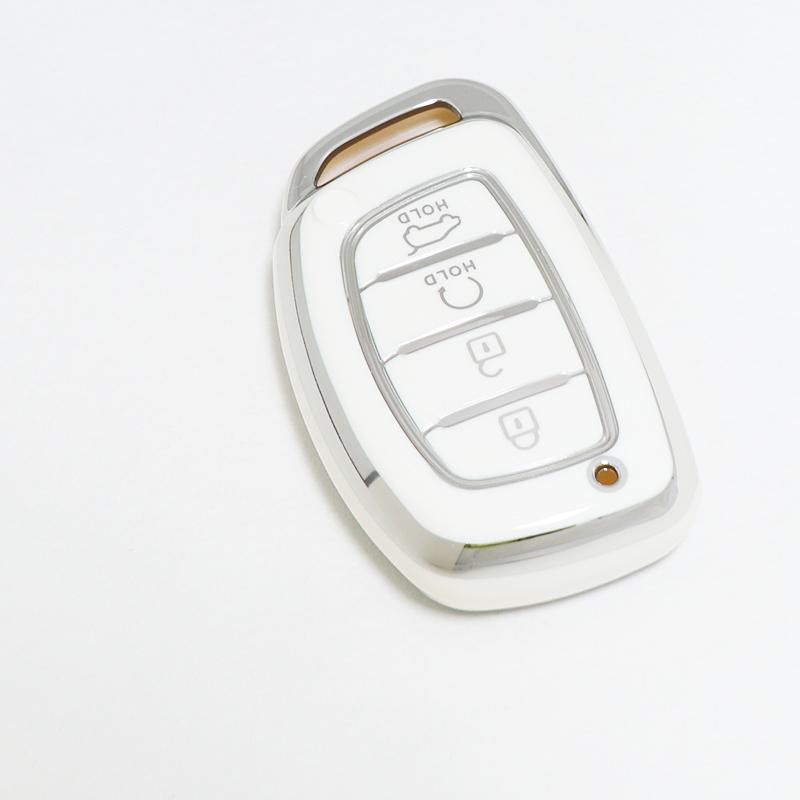 4 Button For Hyundai Sonata Ix25 I20 Creta Santa Fe Gls Reina Ix35 Grand I10 Elantra Tucson Tpu Car Key Cover Case Keychain
