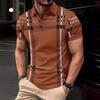 Men's Polo Shirt Short Sleeved Button Casual T-shirt