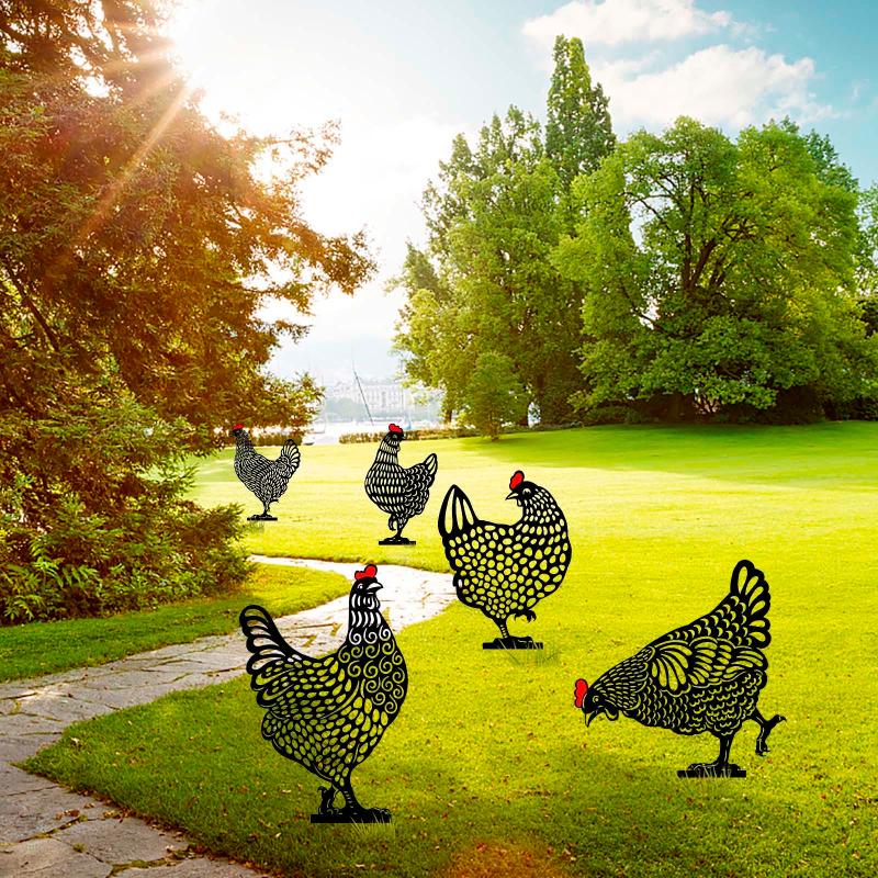 Acrylic Hen Garden Decor Chicken Yard Art Outdoor Lawn Stakes Easter Decor Gift