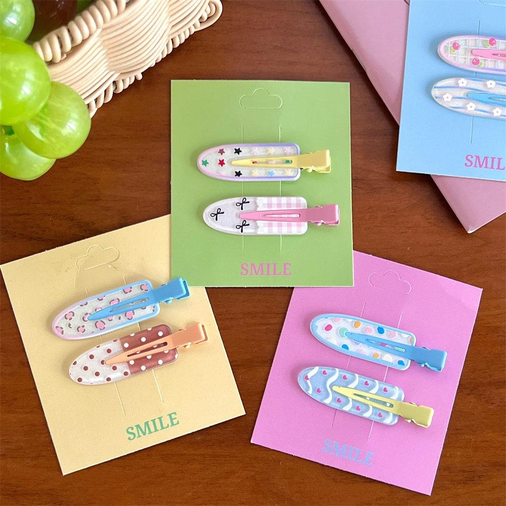 

Zinc Zinc Alloy Lace Bow Hair Clip Korean Style Color Plaid Barrettes Sweet Dopamine Hair Clip Travel style1