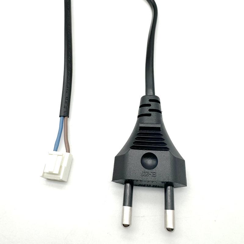 Thai Standard Two-Pin Angled Power Cord for Audio/Lamp, 8-Shape Tail, 2-Core.