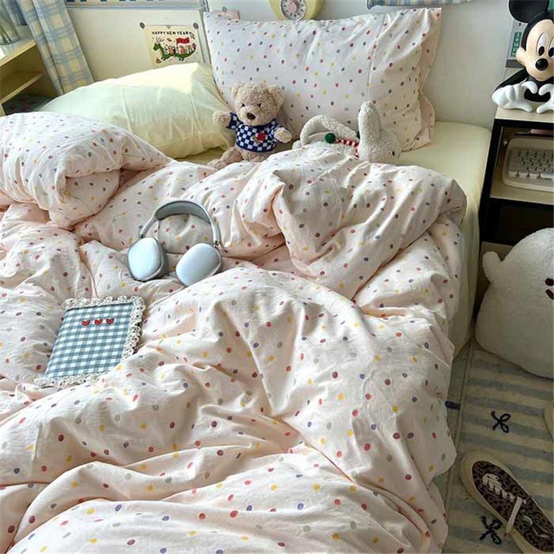 Set de lenjerie de pat 100% bumbac nor ultra-moale prietenos cu pielea set de 4 piese husă de plapumă respirabil clasa A textile de casă