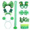 Punk Shamrock Hair Hoop Women Bangles&Necklace St Patricks Day Party Glasses