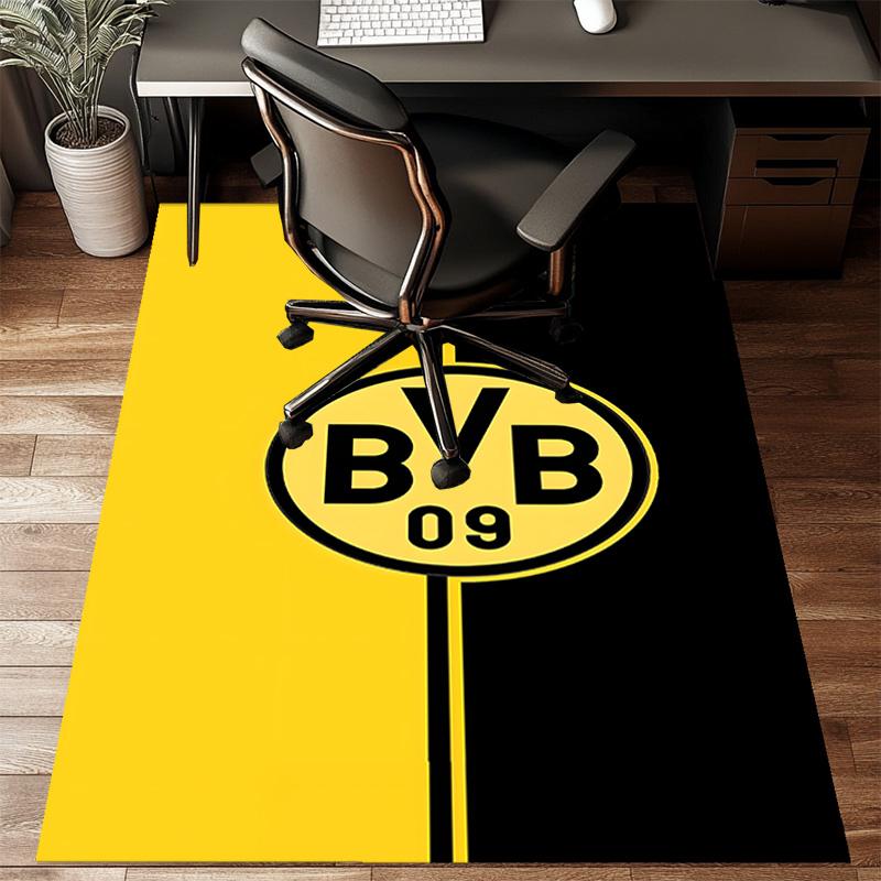 Bvb Soccer Ball Design Printed Office Carpet Chair Cushion Entryway Rug, Rugs for Living Room, Bedroom Christmas gifts
