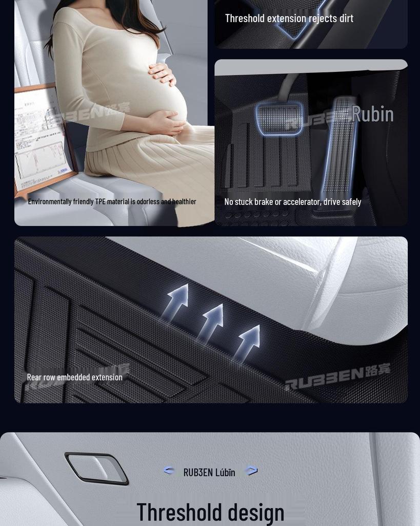 Xiaopeng P7 TPE Waterproof Floor Mats: Full-Coverage, Thickened Door Sill Carpet