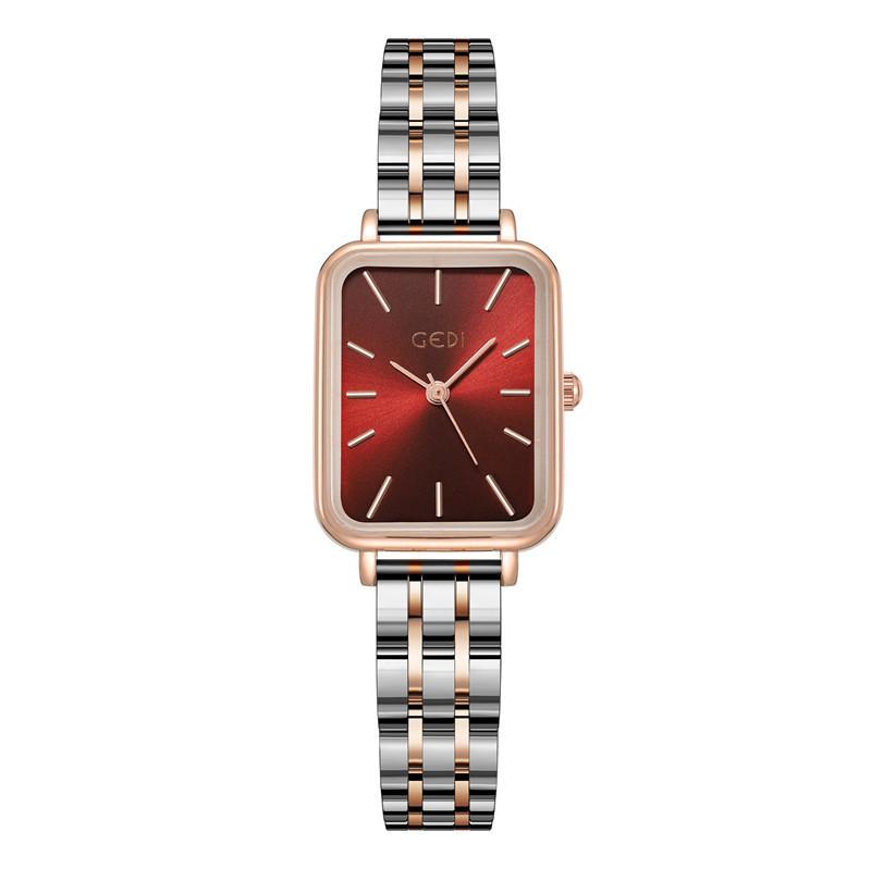 Gedi Ladies Minimalist Stainless Steel Quartz Watch With Waterproof Feature For Elegant Wear