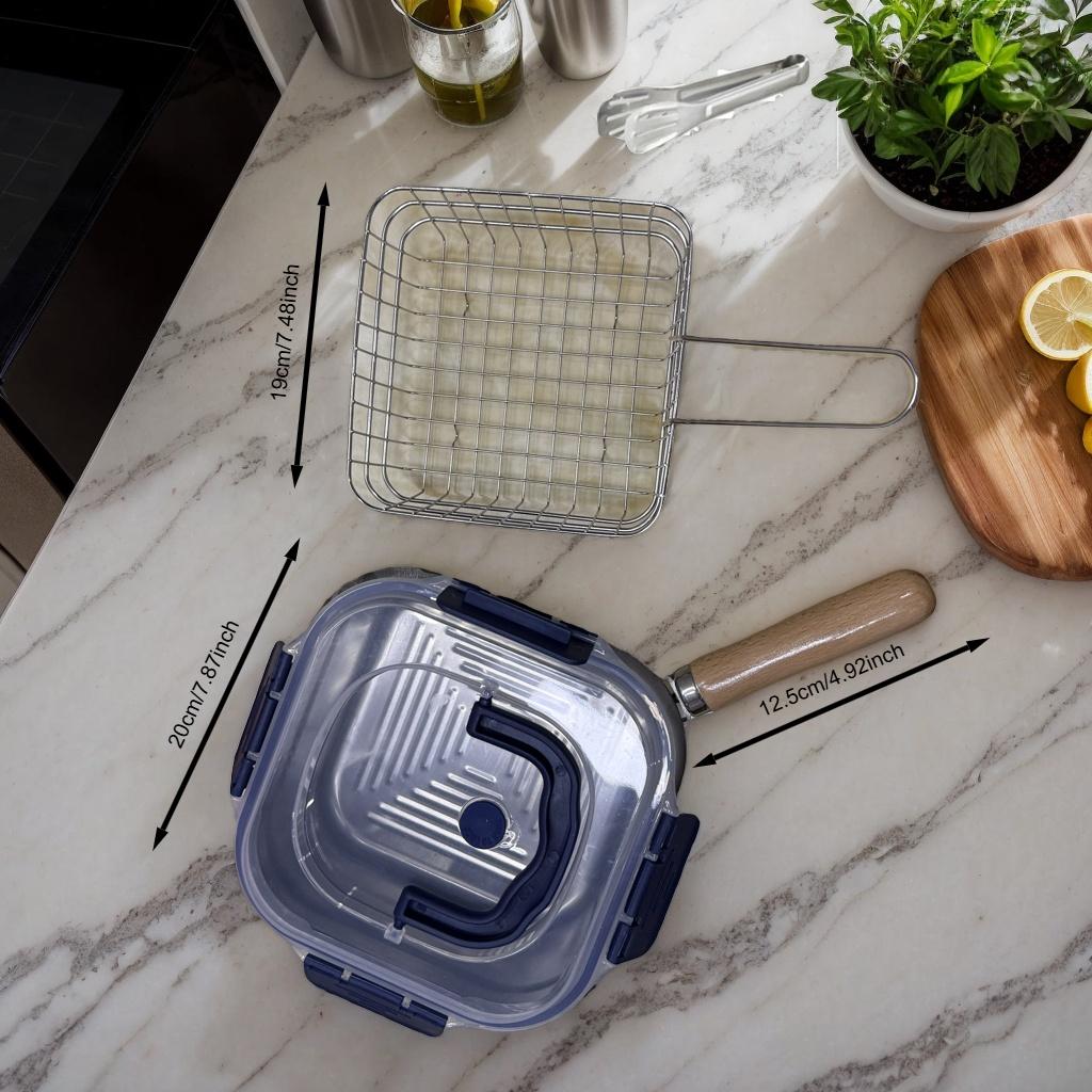 

Коробка для хранения продуктов из нержавеющей стали Фритюрница Многофункциональная Бытовая Газовая плита Индукционная плита Темпура Картофель фри На открытом воздухе белый