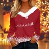 Long Sleeve Shirts For Women Cute Tops Christmas Prints Tees Blouses Casual Plus Size Basic Tops Pullover