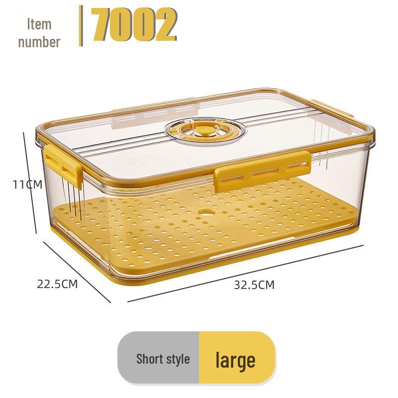 PET Transparent Thickened Refrigerator Storage Box with Timer & Freezer Drainer