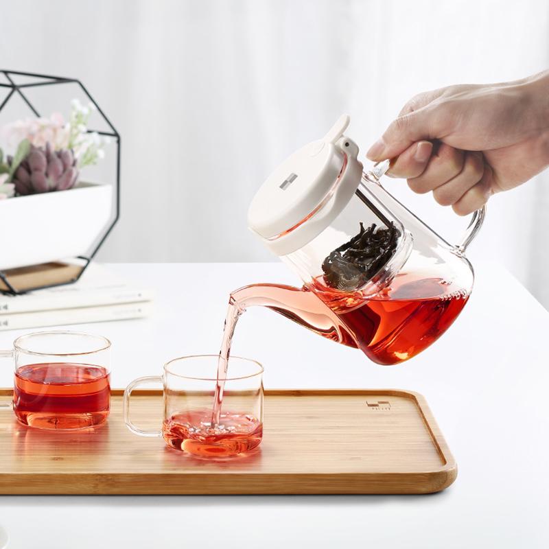 Bonston-Elegant Teapot with Insulation Separation, Bubble Tea Cup, Heat-Resistant Glass Teapot, Simple Filter Tea Cup