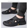 Fashion Summer Fashion New Soft Leather Platform Men's Sandals Designer Casual Beach Male Shoes Mesh Surface Soft Sole Male Sneakers