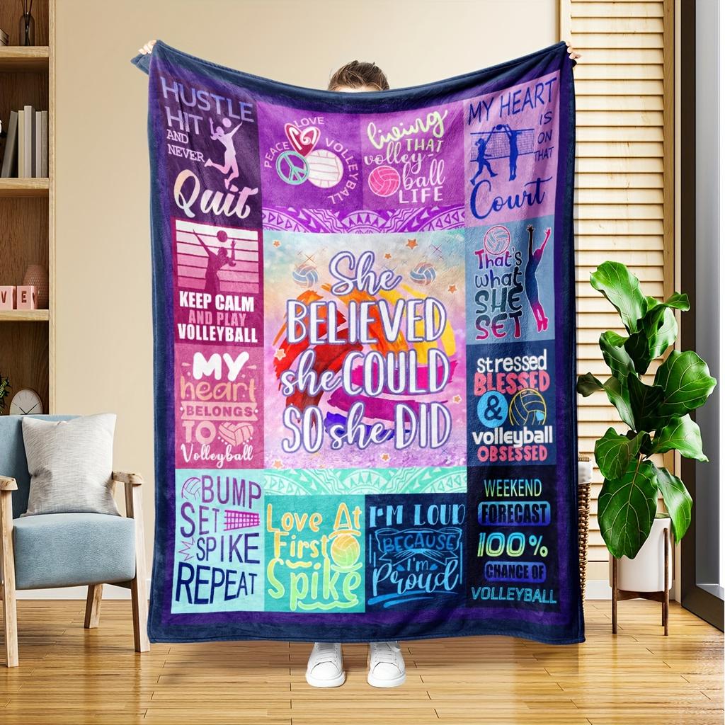 1pc Blanket Volleyball Supplies, Teen Girls Volleyball Gifts, Teen Girls Volleyball Accessories, Volleyball Party Favors, Volleyball Party D