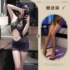 Night Listening Incense Lingerie Women Tight Sexy Neck Lace Secretary Uniform Mesh Hip Skirt Maid Temptation