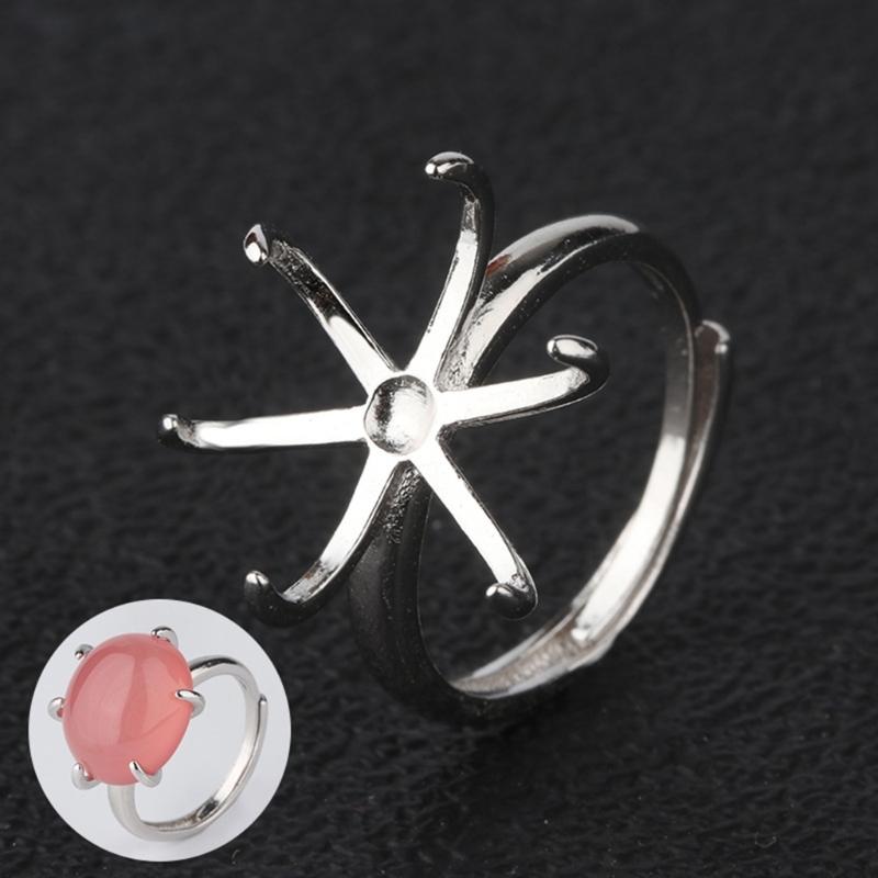 Set of 4 Elegant Blank Claw Rings Support  Adjustable Blank Claw Rings Base Setting Perfect Gift for Jewelry Enthusiasts