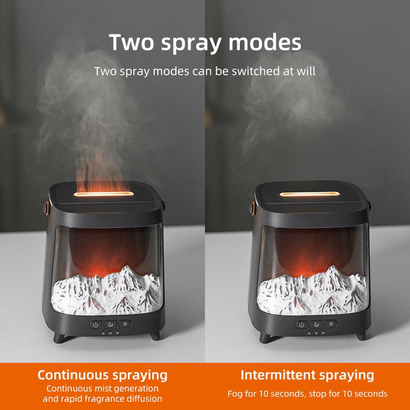 Home Flame Ultrasonic Air Humidifier with Colourful Aurora Desktop Decor Light and Remote 200ml USB Aroma Essential Oil Diffuser