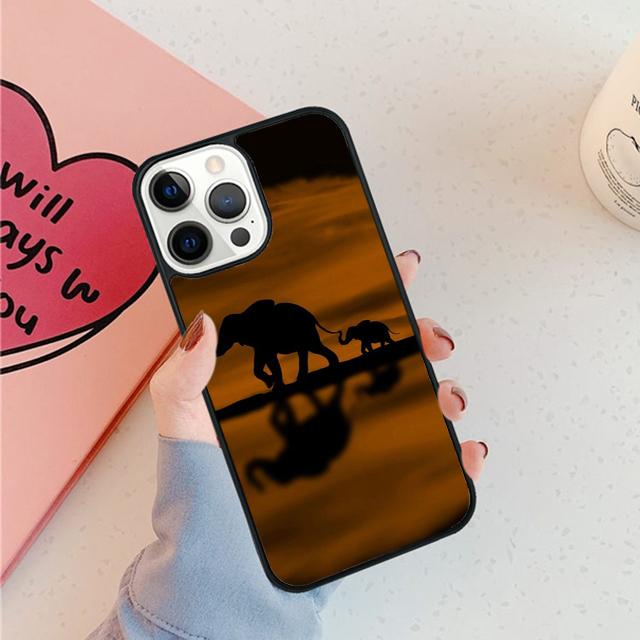African Elephant Silhouette Phone Case For iPhone 17 Air 15 16 16e 11 12 13 14 Pro Max Cover For iPhone 17 Air Max Plus Fundas