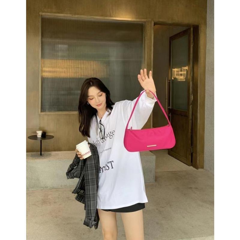 Summer women s bag dragon fruit nylon Oxford cloth underarm bag fashion shoulder bag 2 versatile bags trendy baguette bag красный