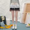 unifree Korean Style Polka Dot Patchwork Mini Skirt