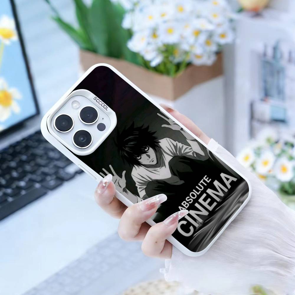 Cool Anime Character Death Note Phone Case For iPhone 16,15,14,13,12,17,Pro,MAX White Matte Shockproof Cover