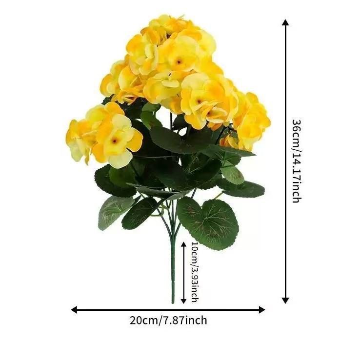 Handmade Artificial Begonia Geranium Flower Pot for Home Decor