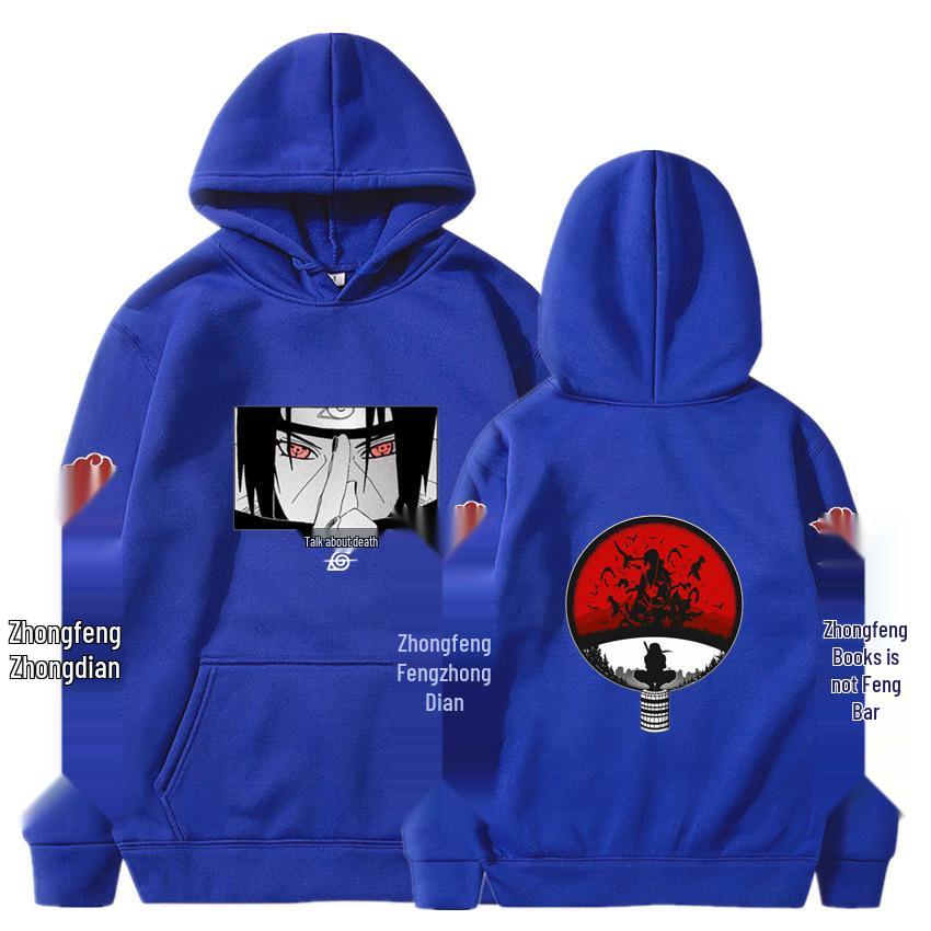 2024 Naruto Anime Men's Trendy Fleece Hooded Sweatshirt - Spring/Autumn Casual Long Sleeve