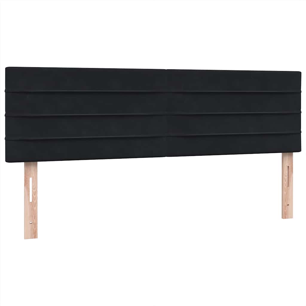 Box Spring Bed with Mattress & LED Lighting Black 160x210 Cm Velvet