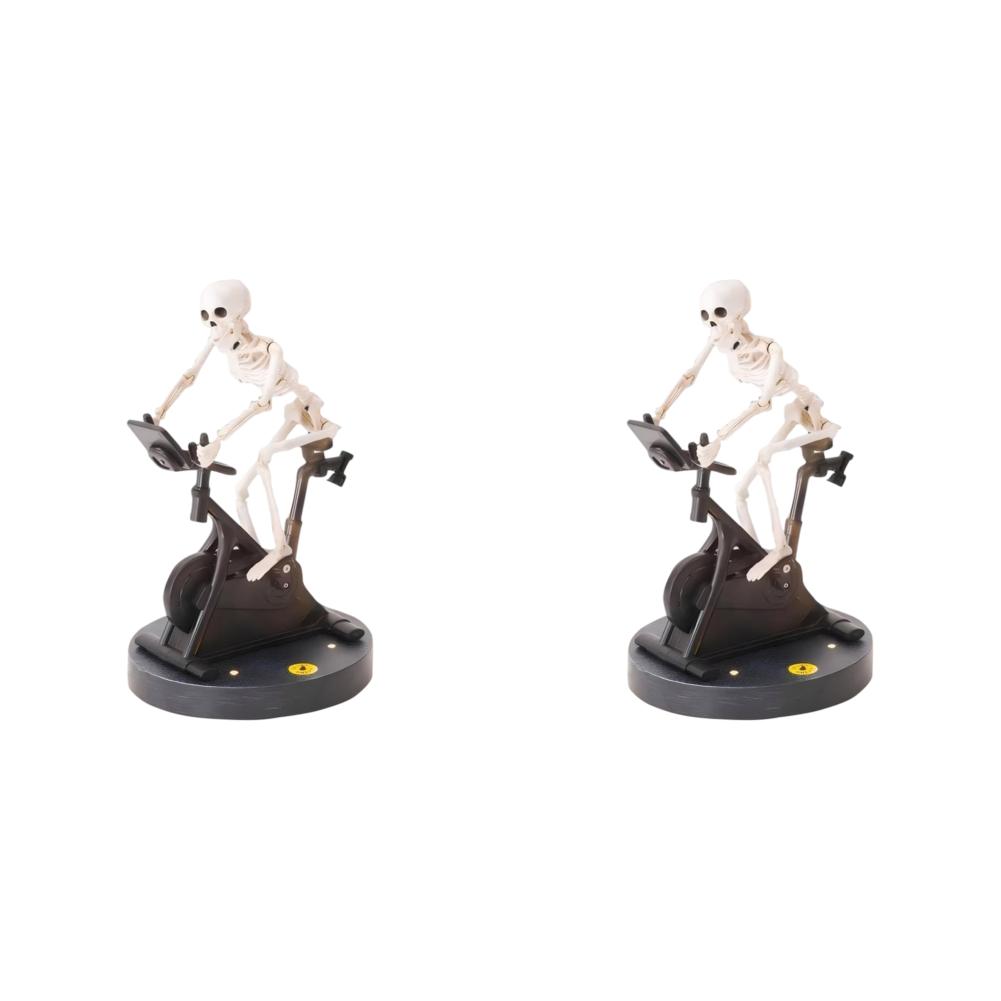 1/2/5PCS Resin Skeleton Statue Halloween Riding Bike Skeleton Ornament Funny Exercise Riding Bike Home Table Decoration Gifts