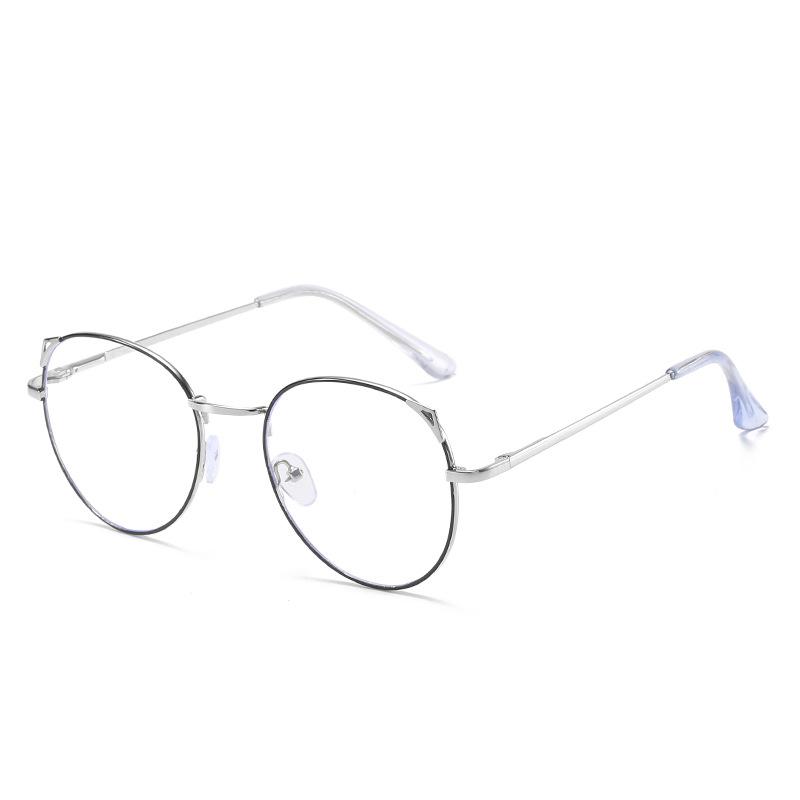 Women Myopia Glasses Ladies Cute Cat Ear Round Eyeglasses Female Fashion Full Frame Anti Blue Light Computer Eyewear 0 To -600