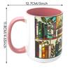 Bücherregal Muster Blumig Keramik Kaffeetasse Lustiges Bücherwurm Geschenk Teetasse Valentinstagsgeschenk