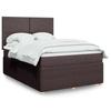 Box Spring Bed with Mattress Dark Brown 140 x 190 cm Fabric