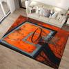 Basketball Hoop Design Carpet with Red and Black Modern Abstract Style Suitable for use as an anti-slip for living room bedroom sofas