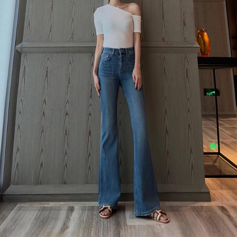 Dai Jia Er - 2026 Spring/Summer Women's High Waist Jeans, Petite & Tall Micro Flare Style