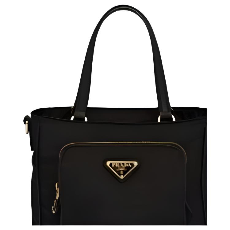 Prada Classic Triangle Logo Tote Bag Women Tote Bags Black 1BG308_ZMY_F0002_V_NOM