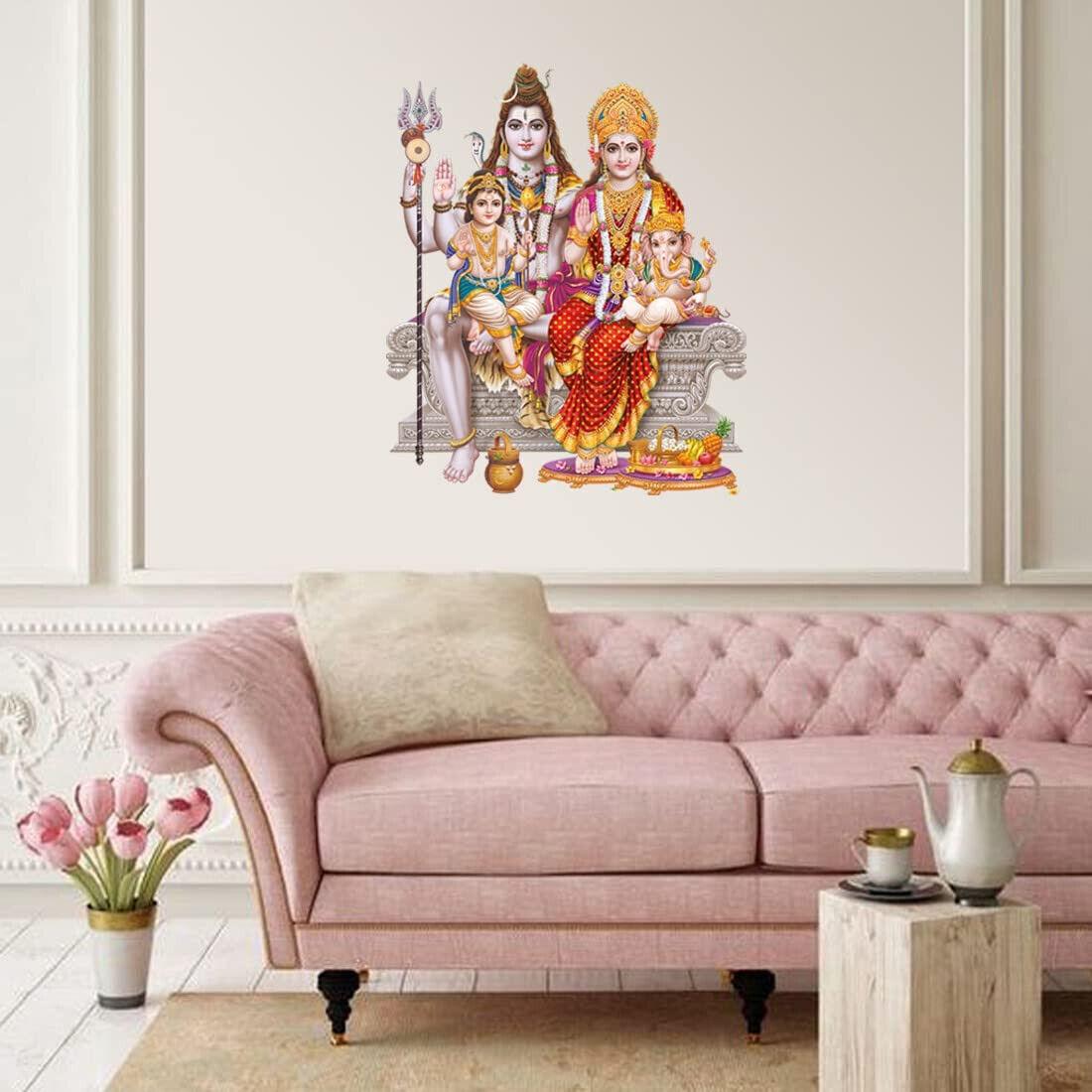@ Shiv parivar Vinyl Wall Sticker Wallpaper Multicolour