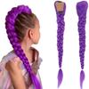 26inch Extra Long Synthetic Purple Braided Wig Shimmering Metallic Kids Christmas Costume Hairpiece Rumi Collection