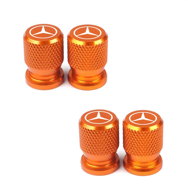 GLC GLB 4pcs Car Wheel Tire Valve Caps Aluminum Airtight Covers for Mercedes Benz B/C/E/S Class A Class C200L GLC GLK New CLA G