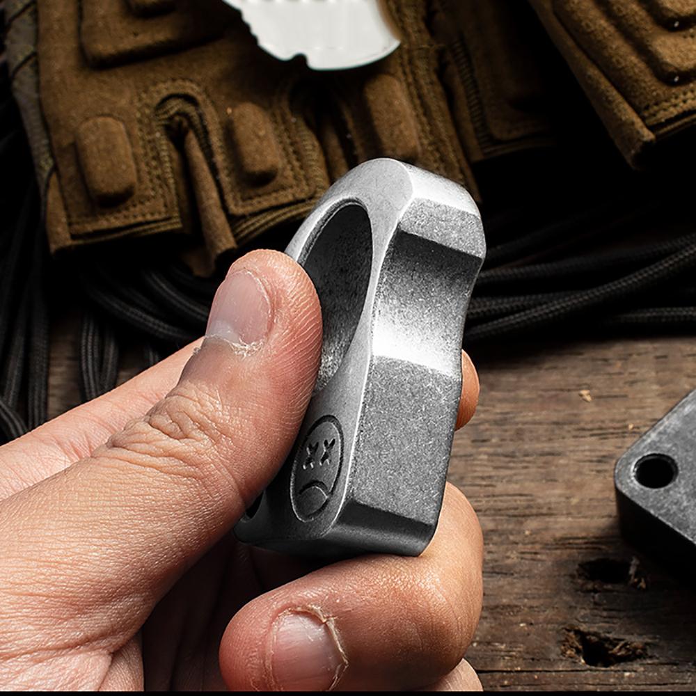 2Pcs Outdoor Edc Knuckle Survival Escape Tool 3Cr13 Stainless Steel Silver+Gray